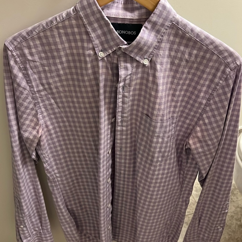 BONOBOS MENS SMALL PURPLE LONG SLEEVE CASUAL DRESS SHIRT